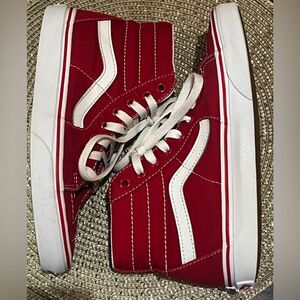 VANS SK8-HI SNEAKER RED WHITE SIZE 6.5 WOMEN SIZE 5 MEN